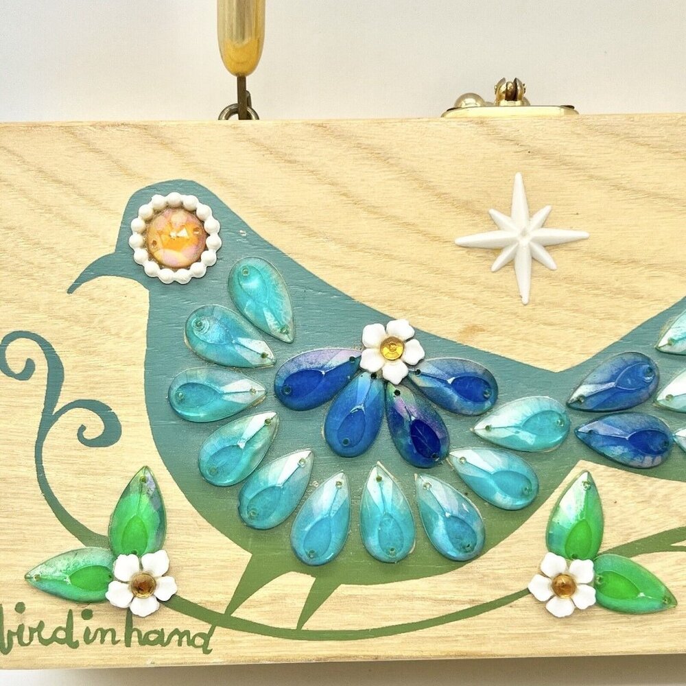 Enid Collins Of Texas Bird In The Hand Box Purse Full Lenght Mirror - Picture 3 of 15